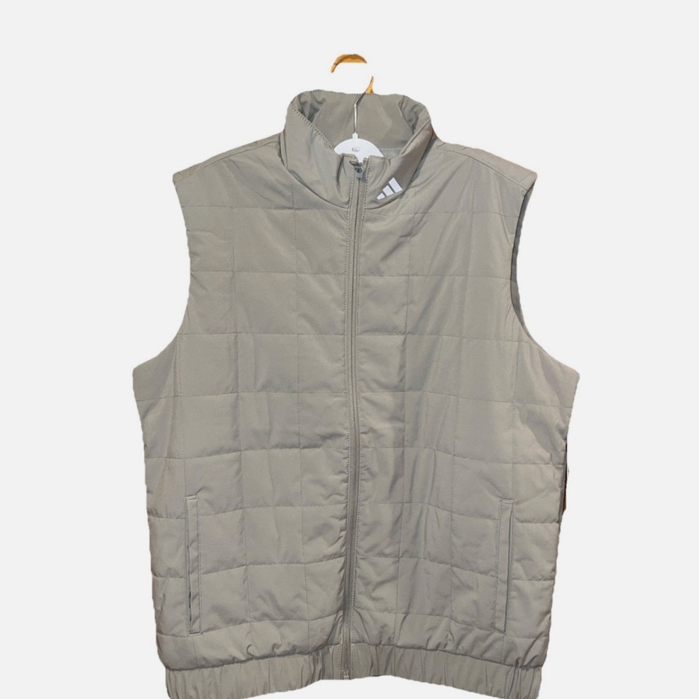 Adidas Men's silver pebble Quilted Vest MSRP $85 NWT ANDVRO945